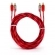 Kit 50 Cabos Rca Injetado Vermelho 1 Metro Cristal Matte
