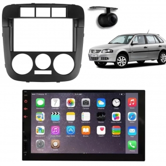 Central Multimídia 2 Din Mp5 Gol G4 Câmera Moldura Tela PT