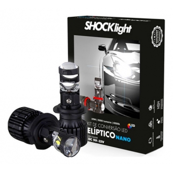 Kit Conversao Led Eliptico H4 Shockligth 6500k 12v 36w 5200lm