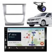 Central Multimídia Carplay Android Gol G5 Moldura + Câmera Prata