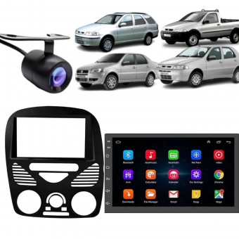 Central Multimidia Android Auto Strada G3 Moldura + Câm Preto