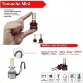 Kit Lâmpadas Led Fiat Renault GM Farol Alto Baixo e Milha