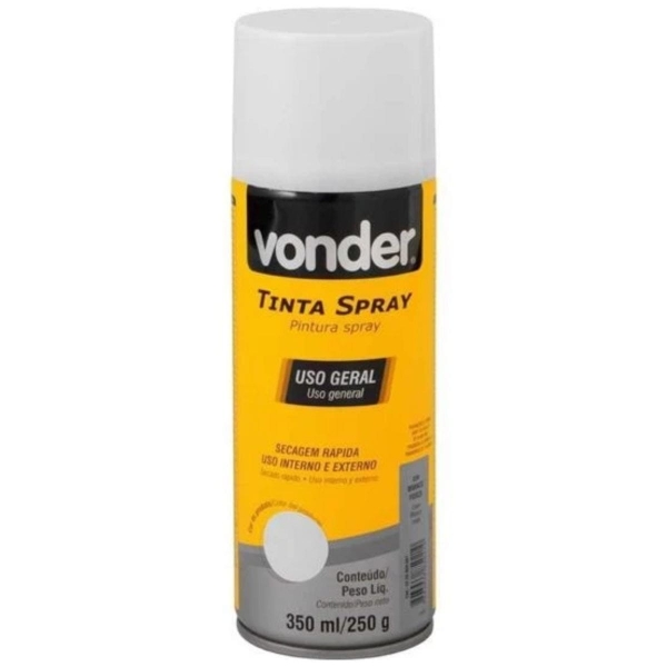 Tinta Spray Branco Fosco 350ml Uso Geral Vonder Pintura