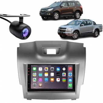 Central Multimídia 2 Din Mp5 Trailblazer Câmera Moldura Tela Grafite