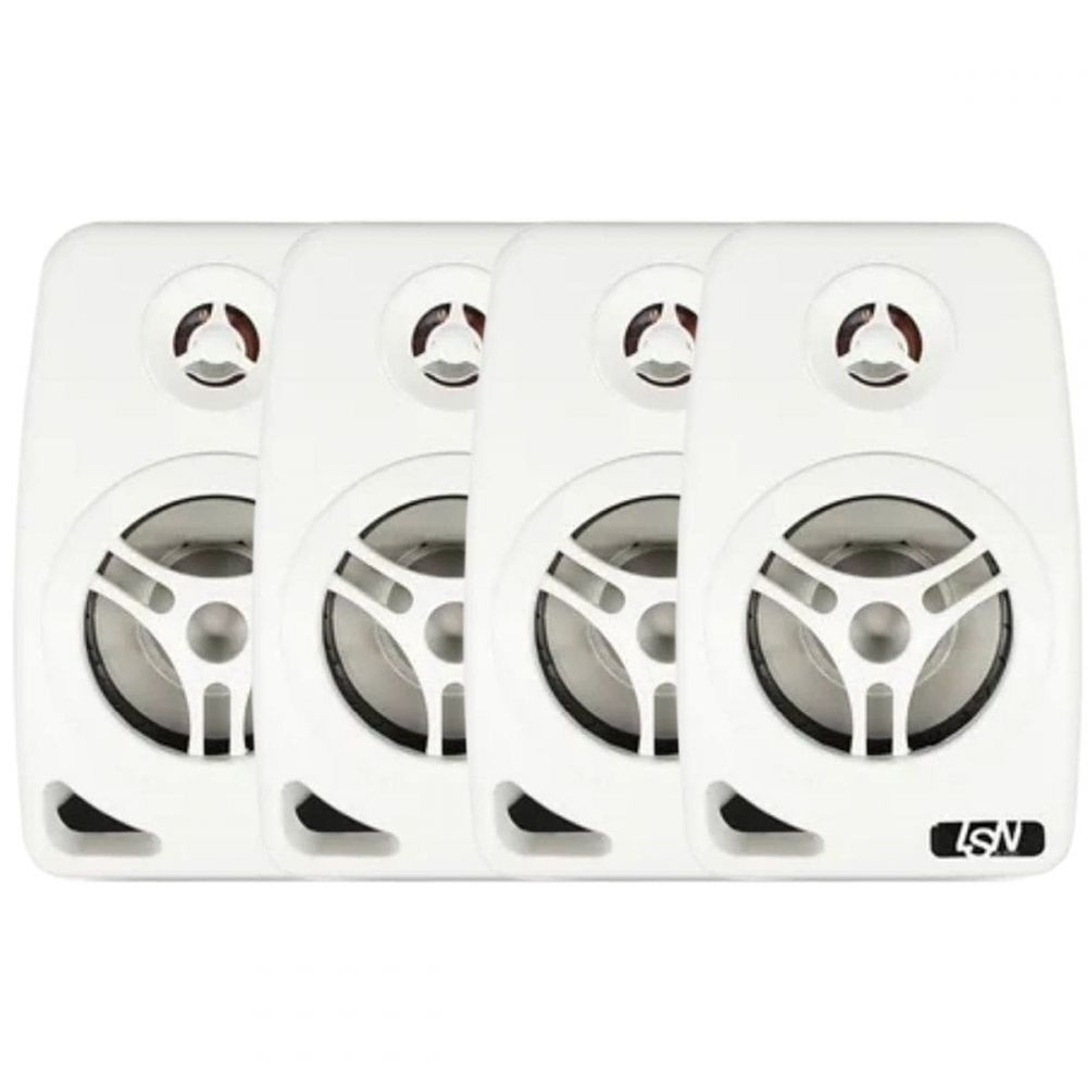 Kit Sonorização Ambiente 4 Caixas Le Son 70W 8ohms Branco