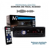 Rádio Automotivo Bluetooth Mp3 Fm Usb Sd Som 7000bt M7 Preto