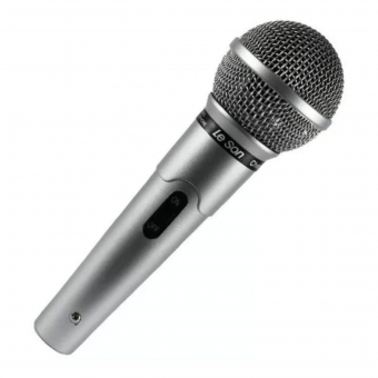 Microfone Profissional LeSon Mc200 Prata Festa Evento Prateado