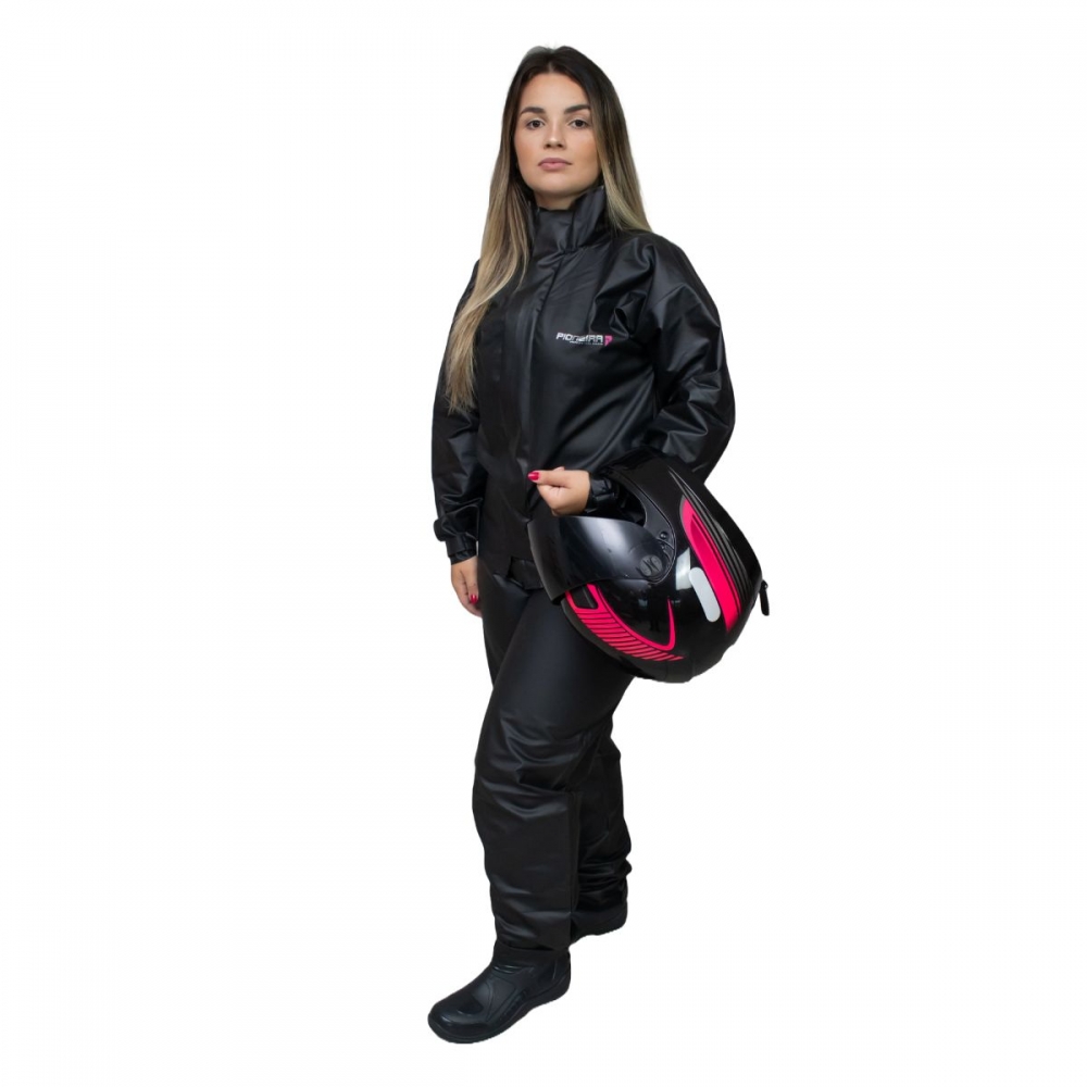 Capa De Chuva Moto Motoqueiro Pioneira Pvc Combate Feminina