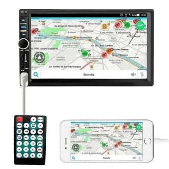 Central Multimídia 2 Din Mp5 Fiat Idea Câmera Moldura