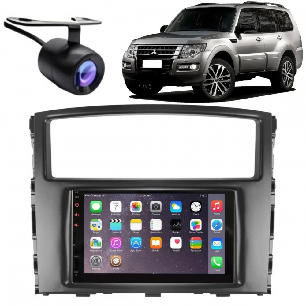 Central Multimídia 2 Din Mp5 Mitsubishi Pajero Full Câmera Moldura Tela PT