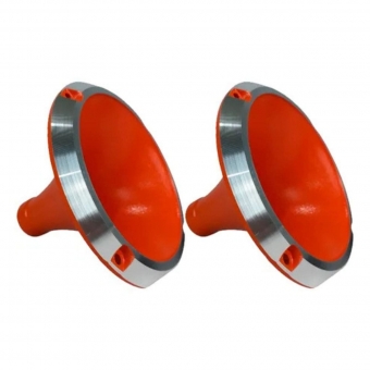 Kit 2 Corneta Cone Curto Rosca Bocal Alumínio Laranja 11-25 Som