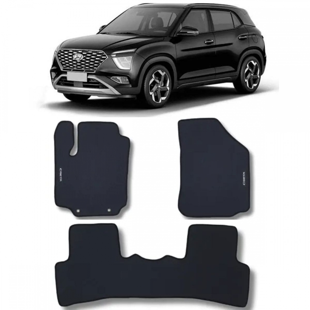 Kit Tapete Emborrachado Hyundai Creta 2022 em Diante 3 Peças