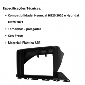 Central Multimídia Android 2 Din Hyundai HB20 Moldura 9