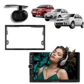 Central Multimídia 2 Din Mp5 Ford Fiesta Câmera Moldura