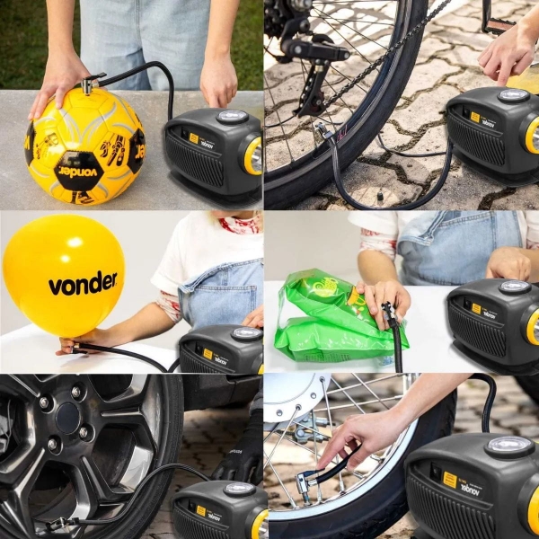 Mini Compressor De Ar 12v Pneu Carro Moto Bike Portatil 12v