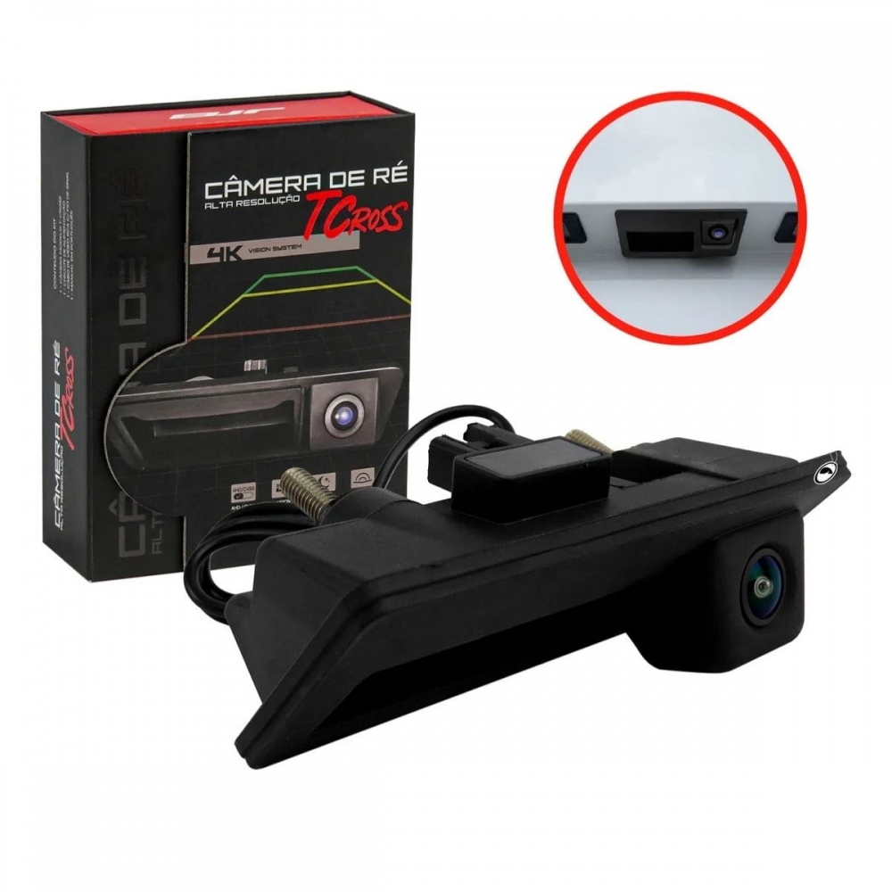 Kit Câmera De Ré C/ Maçaneta Incorporada Para Vw T-cross Jr8