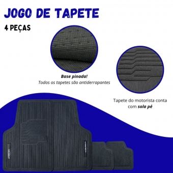 Tapete Universal Para Linha Chevrolet Emborrachado 4 Peças