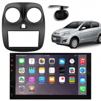 Central Multimídia 2 Din Mp5 Fiat Attractive Câmera Moldura Tela PT