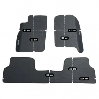 Kit Tapete Emborrachado Onix 2012 a 2017 3 Peças