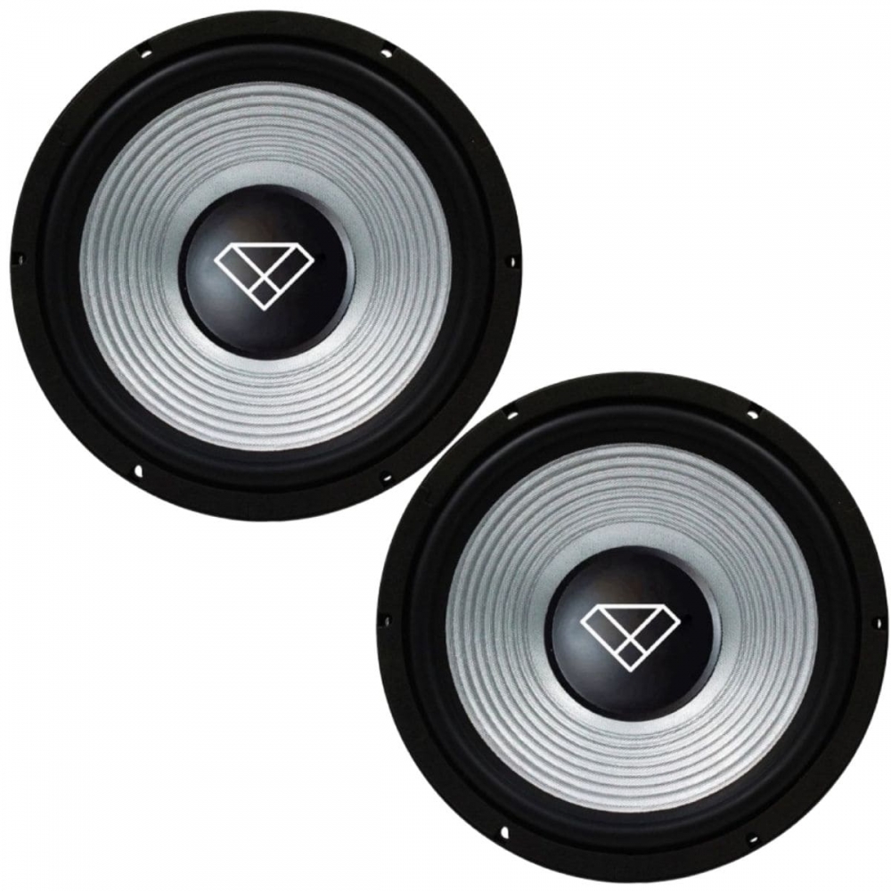 kit 2 Subwoofer Leson Prata 12 Polegadas 200w Rms 4 Ohms Grave