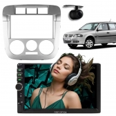 Central Multimídia 2 Din Mp5 Gol G4 Câmera Moldura Prata