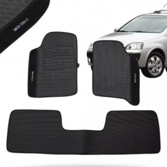 Kit Tapete Emborrachado GM Montana CD 2010 Até 2016 3 Peças