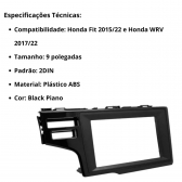 Central Multimídia Android 2 Din Honda WRV Moldura 9