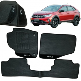Kit Tapete Emborrachado VW Nivus 2020 Em Diante 3 Peças