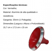 Corneta Cone Curto Rosca Bocal Alumínio Vermelha HL 14-25 Som