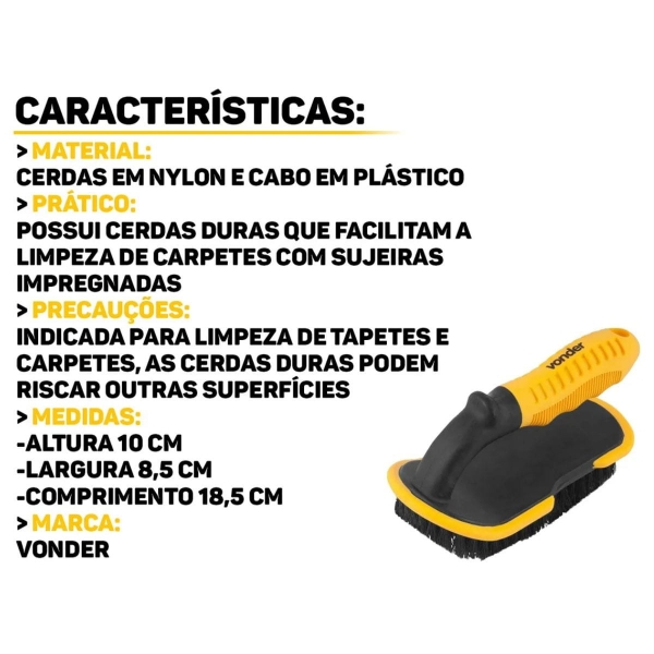 Escova Para Limpeza De Tapetes E Carpetes Vonder