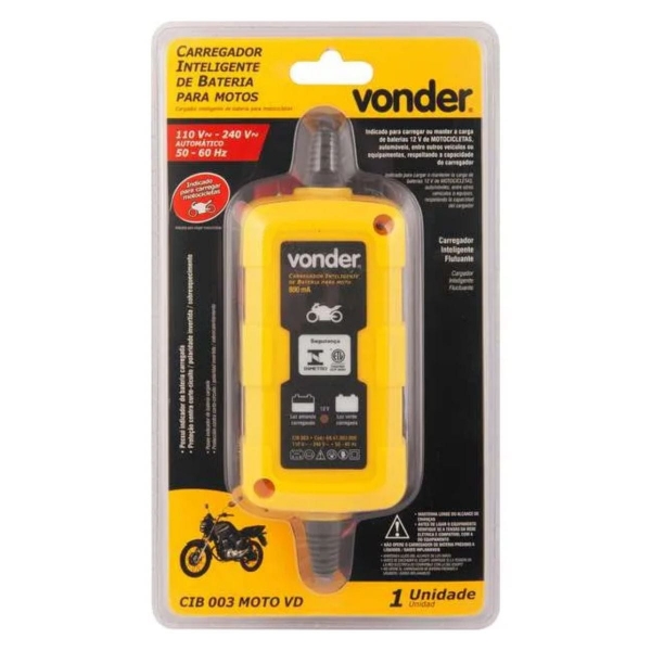 Carregador Inteligente Bateria Bivolt P/ Moto Cib003 Vonder