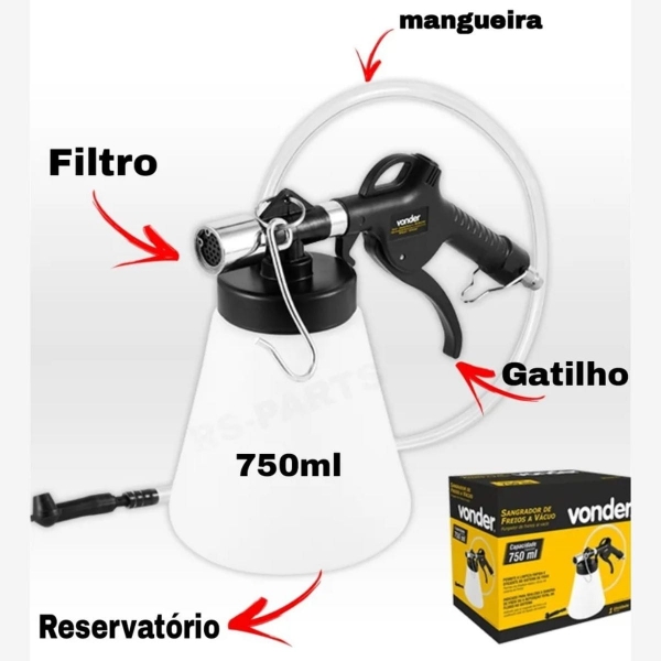Sangrador De Freios A Vácuo Automotivo Oficinas Vonder 750ml