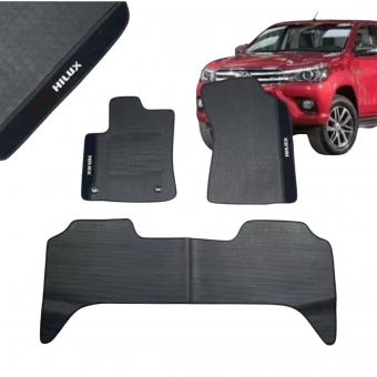 Kit Tapete Emborrachado Hilux 2019 A 2025 3 Peças