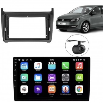 Central Multimídia Android Polo Moldura 9" Modelo EU Câmera Ré PT