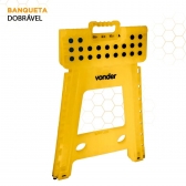 Banqueta Banquinho De Plástico Dobrável 45cm 150kg Com Alça