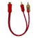 50 Cabos Y Rca 2 Macho 1 Femea Cristal Matte Vermelho