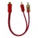 50 Cabos Y Rca 2 Macho 1 Femea Cristal Matte Vermelho