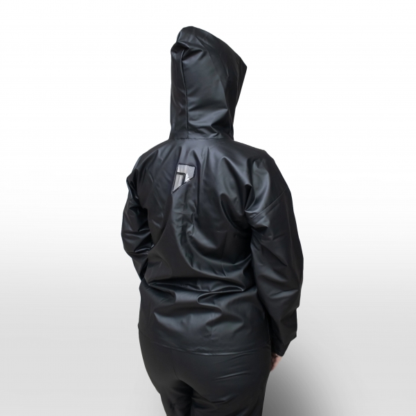 Conjunto De Pvc Pop Capuz Com Bolso Preto Pioneira - G