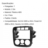 Central Multimídia 2 Din Mp5 Saveiro G4 Câmera Moldura PT
