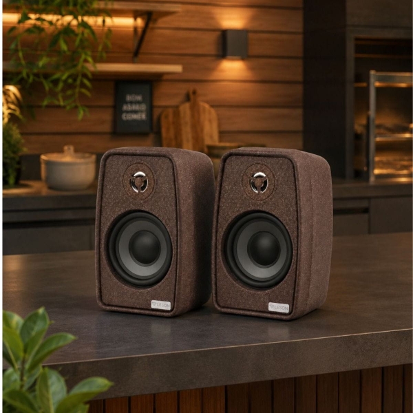 Caixa Som Ambiente Bluetooth 70W Leson Imbuia Ativa + Passiva