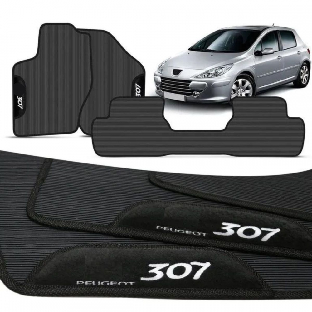 Kit Tapete Emborrachado Peugeot 307 2002 Até 2012 3 Peças
