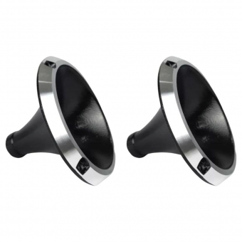 Kit 2 Corneta Cone Curto Rosca Bocal Alumínio Preta 14-25 Som