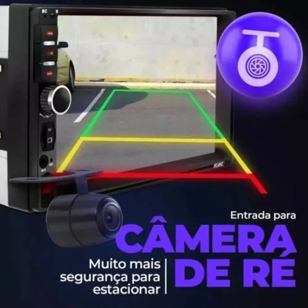Central Multimidia Gol Saveiro G7 Usb Espelha Camera Moldura