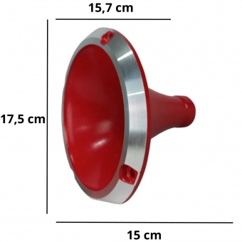 Corneta Cone Curto Rosca Bocal Alumínio Vermelha HL 14-25 Som