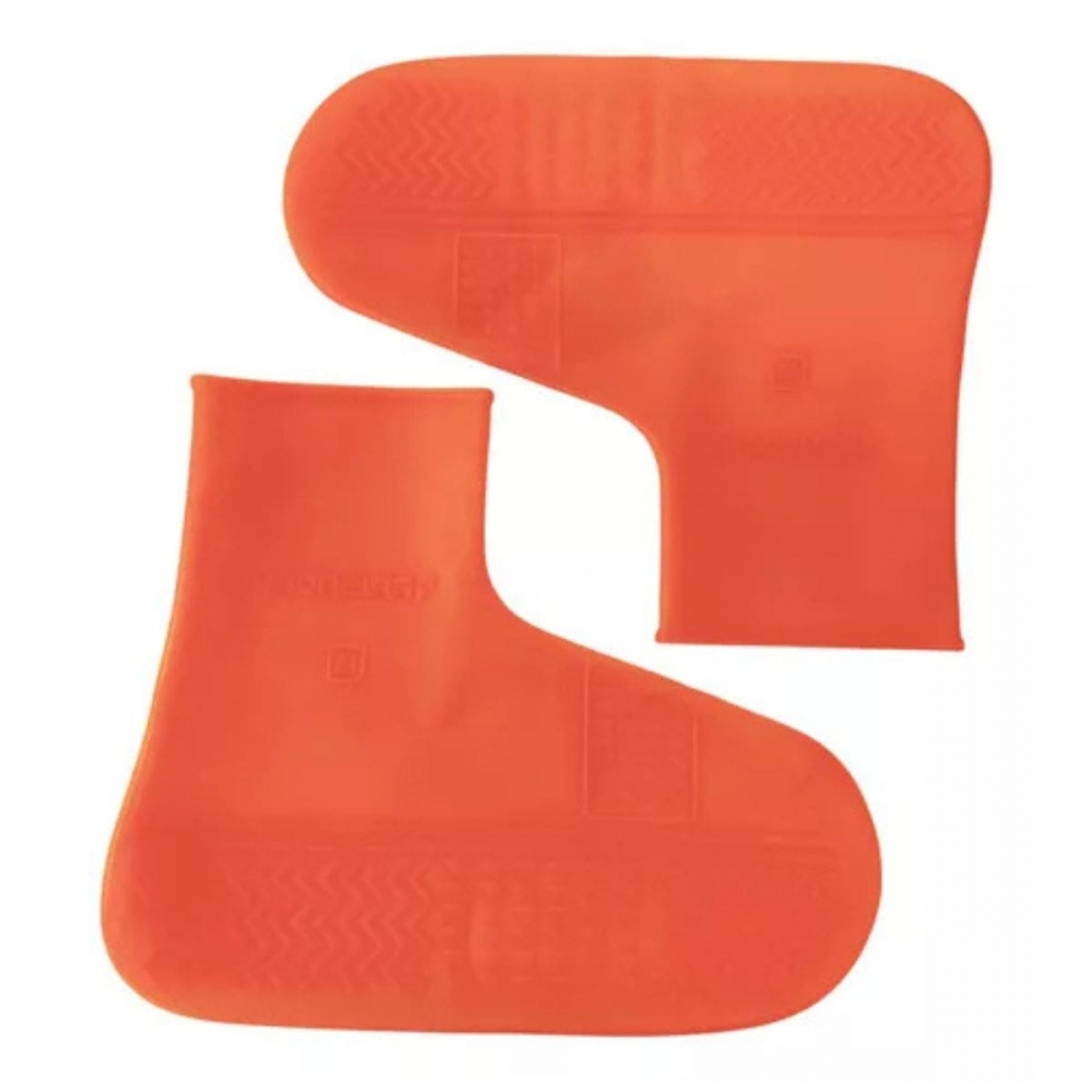 Capa Sapato Impermeável Silicone Tênis Chuva Moto Laranja - G