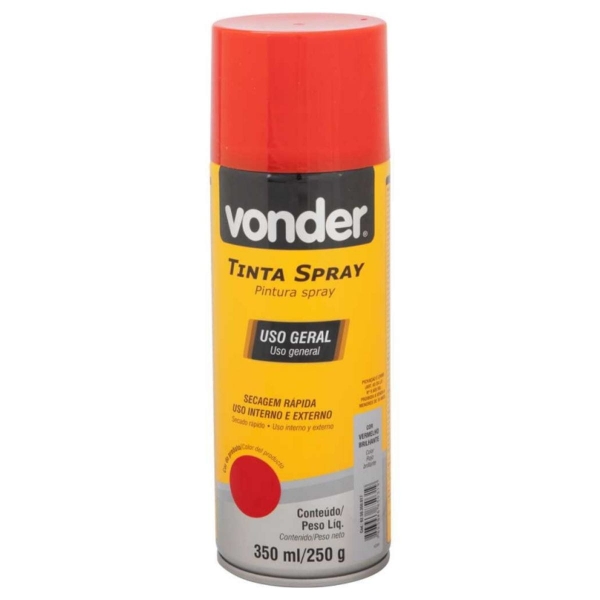 Tinta Spray Vermelho 350ml Uso Geral Vonder Pintura