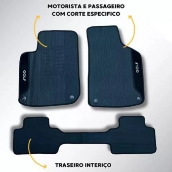 Kit Tapete Emborrachado Golf 1999 até 2011 3 Peças