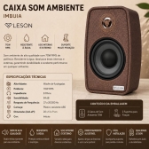 Caixa Som Ambiente Bluetooth 70W Leson Imbuia Ativa + Passiva