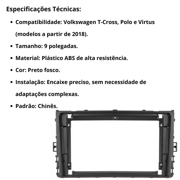 Multimídia Android Carplay 9p 2+32Gb Quadcore Polo Virtus G6