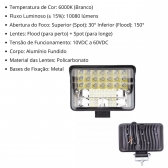 Farol De Milha Retangular Led 144w Automotivo Briwax FF-F1144W